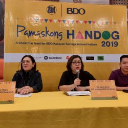 SM BDO Pamaskong Handog Press Conference with  VP Advertising SM Supermalls Ms. Grace Magno, SVP & Head BDO Remittance Ms. Genie Gloria, WorldRemit PH Country Manager Mr. Earl Melivo